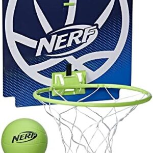 NERF Nerfoop, The Classic Mini Foam Basketball and Hoop, Hooks On Doors, Indoor and Outdoor Play