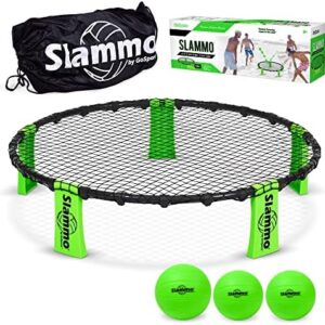 GoSports Slammo Game Set (Includes 3 Balls, Carrying Case and Rules) - Outdoor Lawn, Beach & Tailgating Roundnet Game for Kids, Teens & Adults