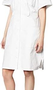 Dickies Medical Scrubs for Women, Short Sleeve White Dress in Soft Brushed Twill 84500