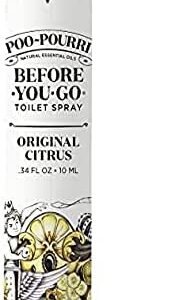 Poo-Pourri Before-You-Go Toilet Spray, Original Citrus, Travel Size 10 mL - Lemon, Bergamot and Lemongrass, 0.34 Fl Oz (Pack of 1)