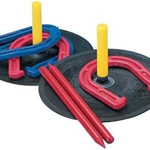 Champion Sports Indoor/Outdoor Horseshoe Set Red