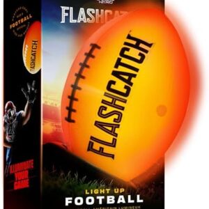 Light Up Football - Glow in the Dark Ball - NO 6 - Outdoor Sports Birthday Gifts for Boys 8-15+ Year Old - Kids Teenage Youth Gift Ideas Activity - Boy Toys Stuff Ages 8 9 10 11 12 13 14 15